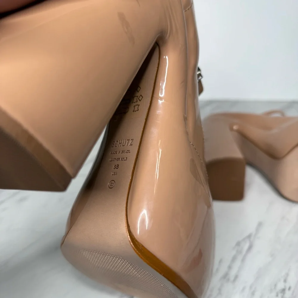 Schutz Zayne Tan Patent Platform Mary Jane 8B